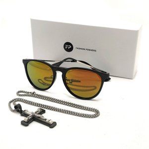 New Classic Retro Style Sunglasses with Cross Pendant